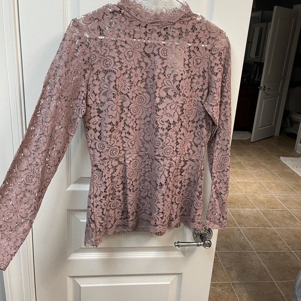 Lace pull over top with inner cami